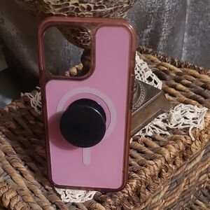 Pink Phone Case with Black PopSocket